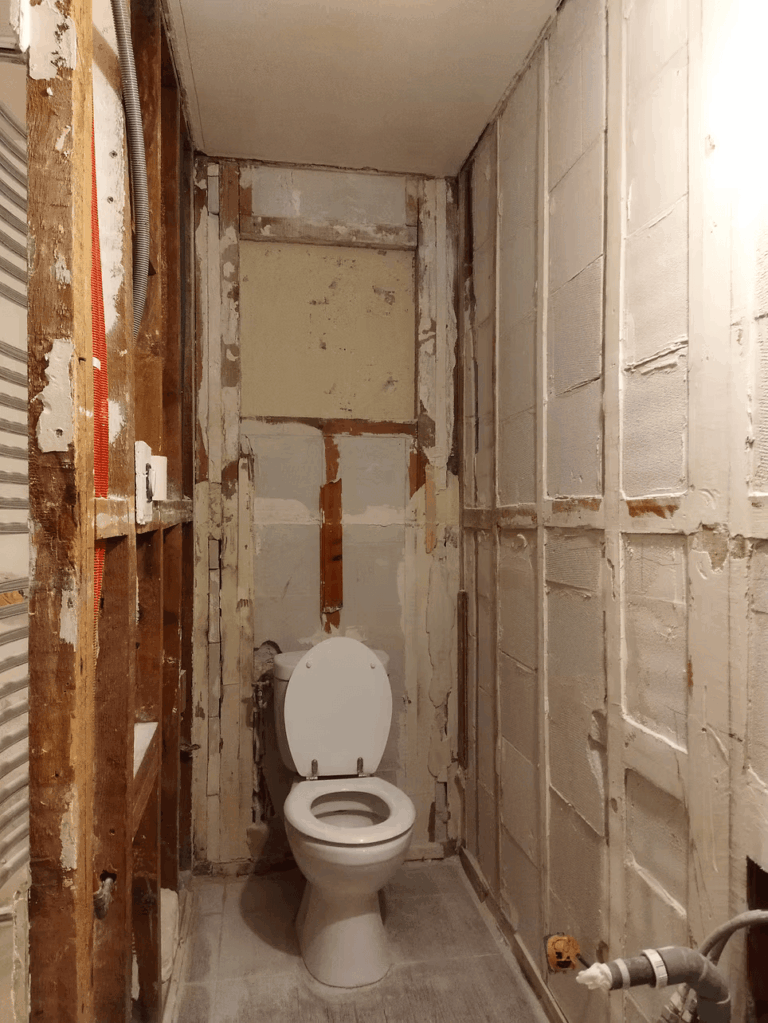 Avant le passage de CreaVert51 ^pour la rénovation d'une salle de bain